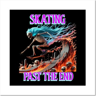 Fiery Skating Skeleton A Death-Defying Ride Posters and Art